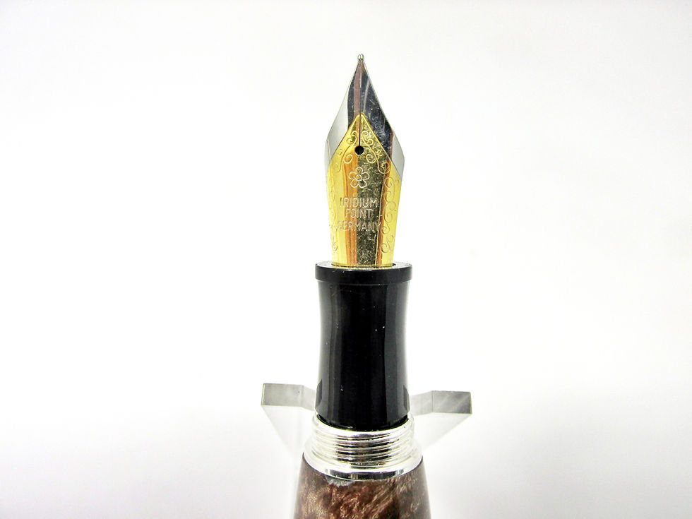 Thumbnail: Handmade El Grande Clear Stabilized Box Elder Fountain Pen with 24kt Gold Platin