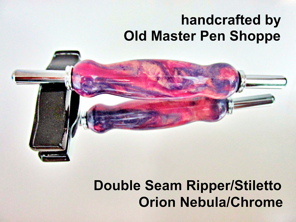 Thumbnail: Handmade Orion Nebula Double Seam Ripper/Stiletto with Chrome Plating