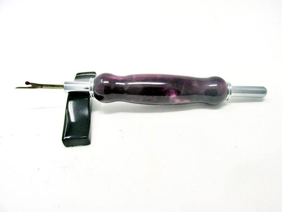 Thumbnail: Handmade Violet Double Seam Ripper/Stiletto with Chrome Plating