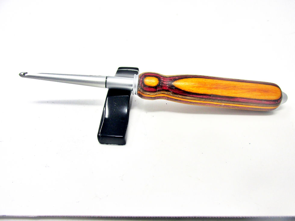 Handmade Flowerwood 9 Crochet Hook with Satin Plating
