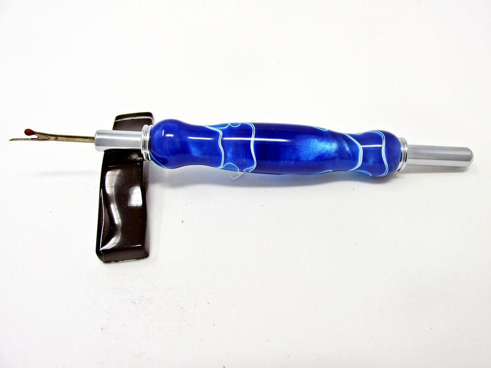 Thumbnail: Handmade Midnight Sky Seam Ripper Stiletto with Chrome Plating
