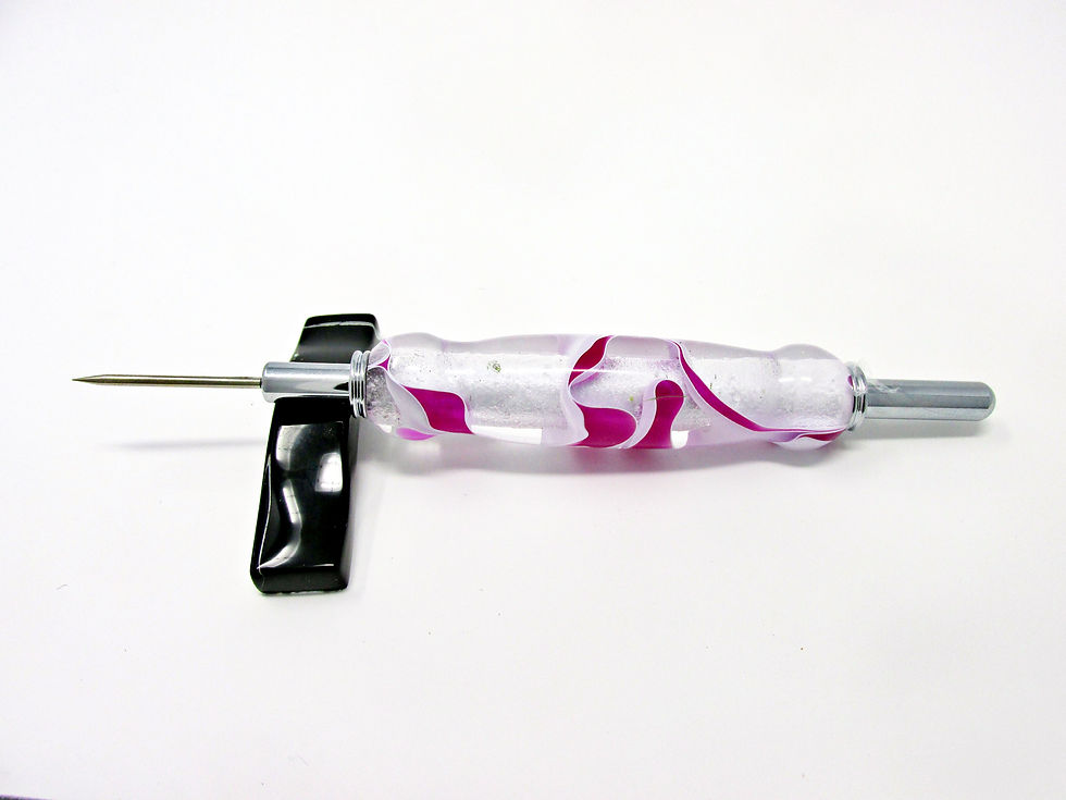 Handmade Orchid Dew Double Seam Ripper/Stiletto with Chrome Plating