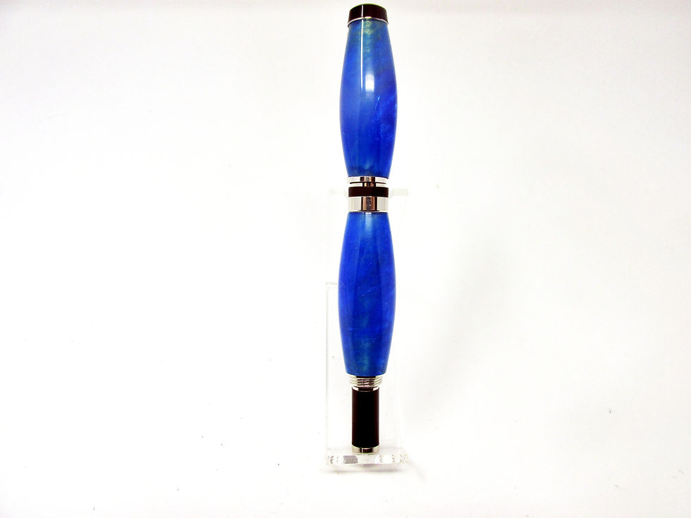 Thumbnail: Handmade American 2000 Blue Orca Fountain Pen with Platinum Plating