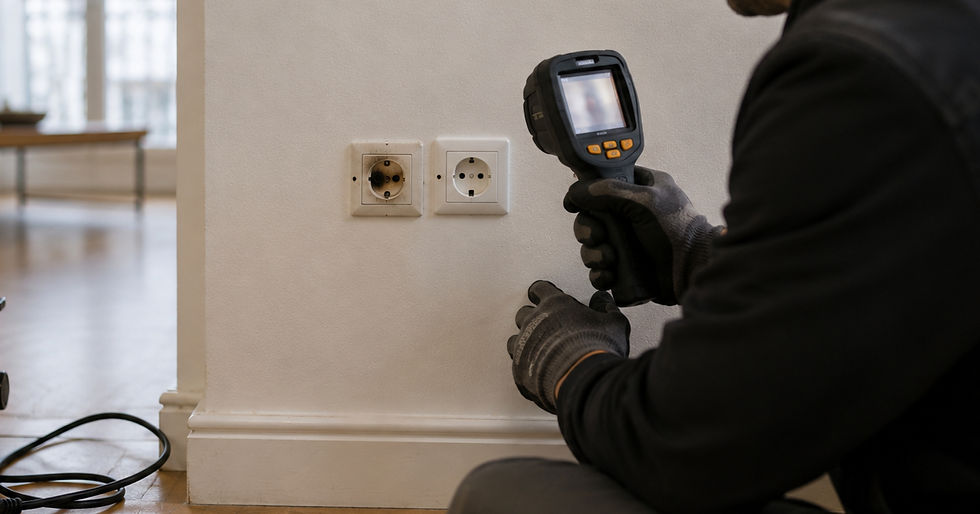 Prise électrique endommagée présentant des traces de surchauffe