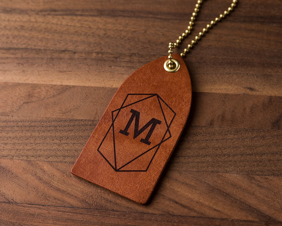 Thumbnail: Framed Monogram Leather Luggage Tag