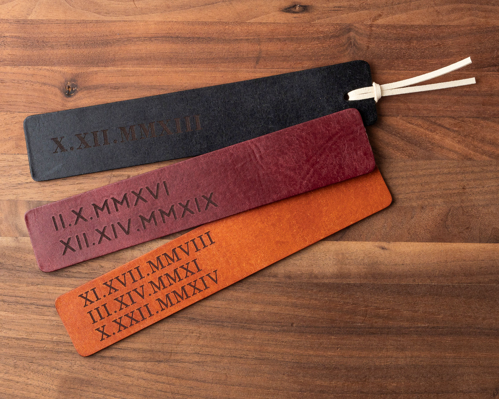 Roman Numeral Leather Bookmark