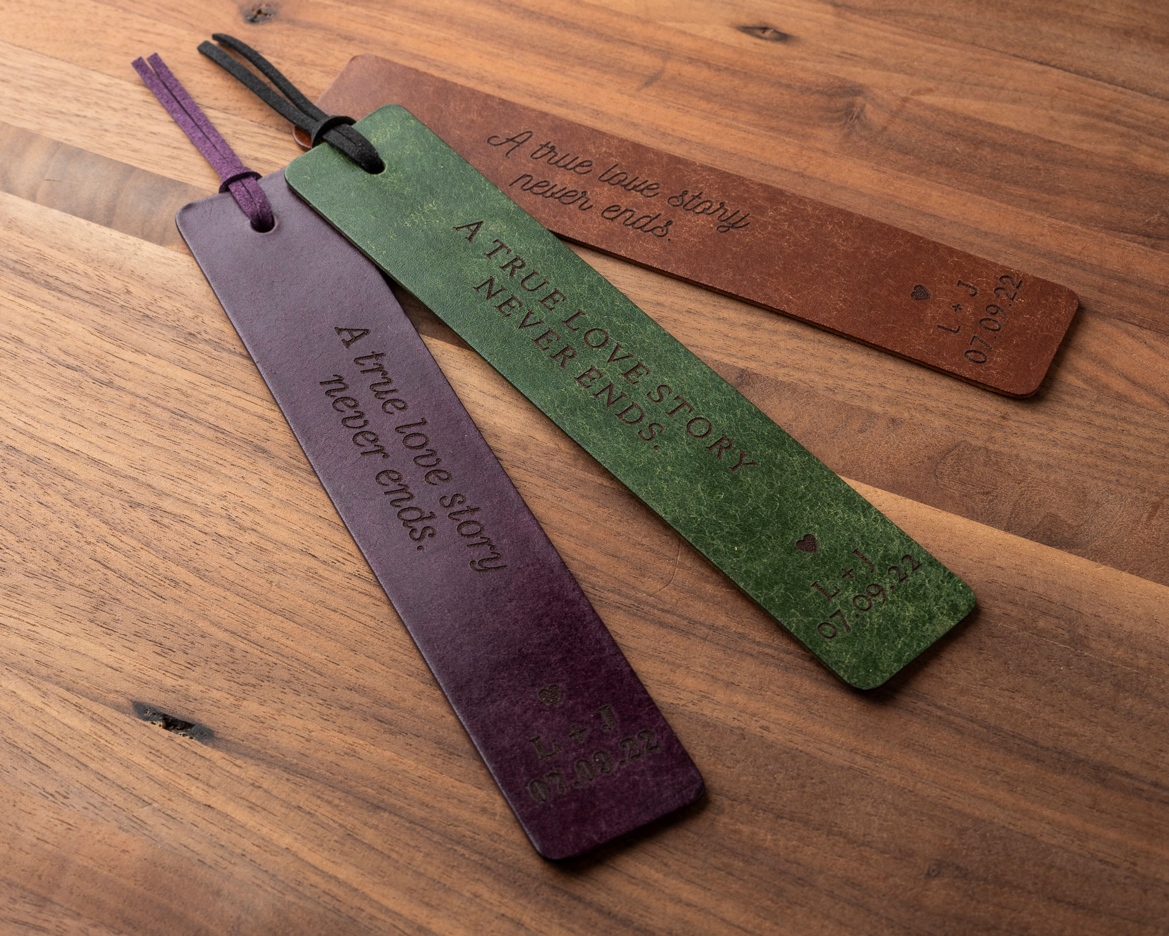 A True Love Story Leather Bookmark