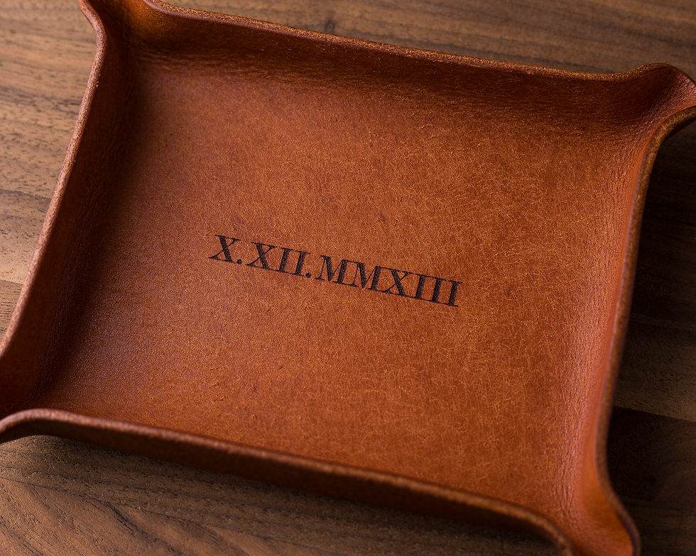 Thumbnail: Roman Numeral Date Leather Ring Dish