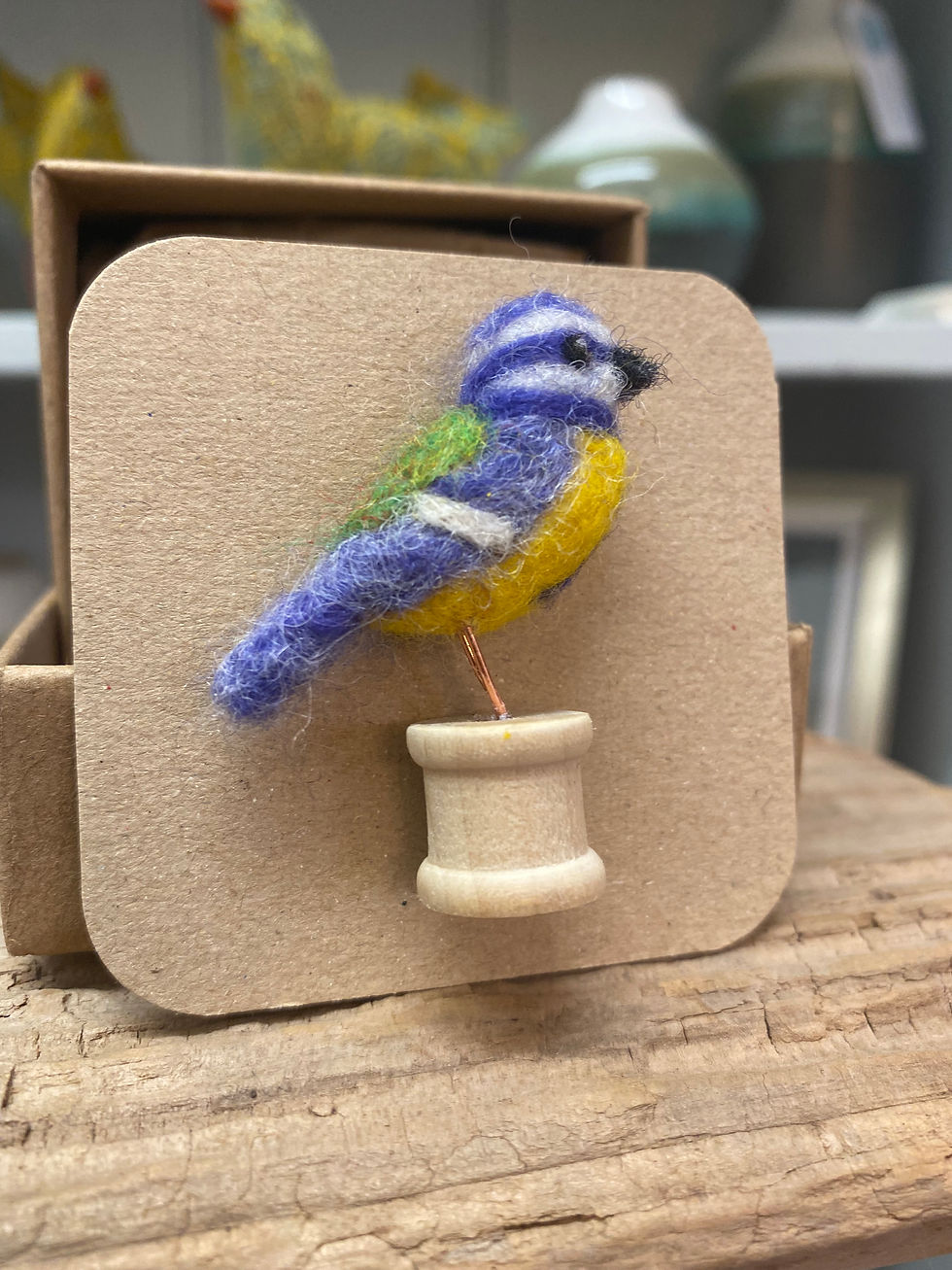 Blue tit brooch