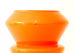 Art Deco Orange Tango Kralik Ernst Steinwald Spatter Glass Vase