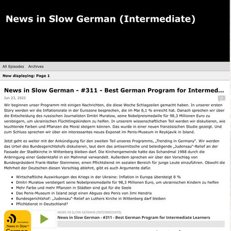 News in Slow German
