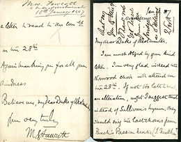 August 2020: MILLICENT FAWCETT (11 June 1847 – 5 August 1929) Autograph Letters Signed
