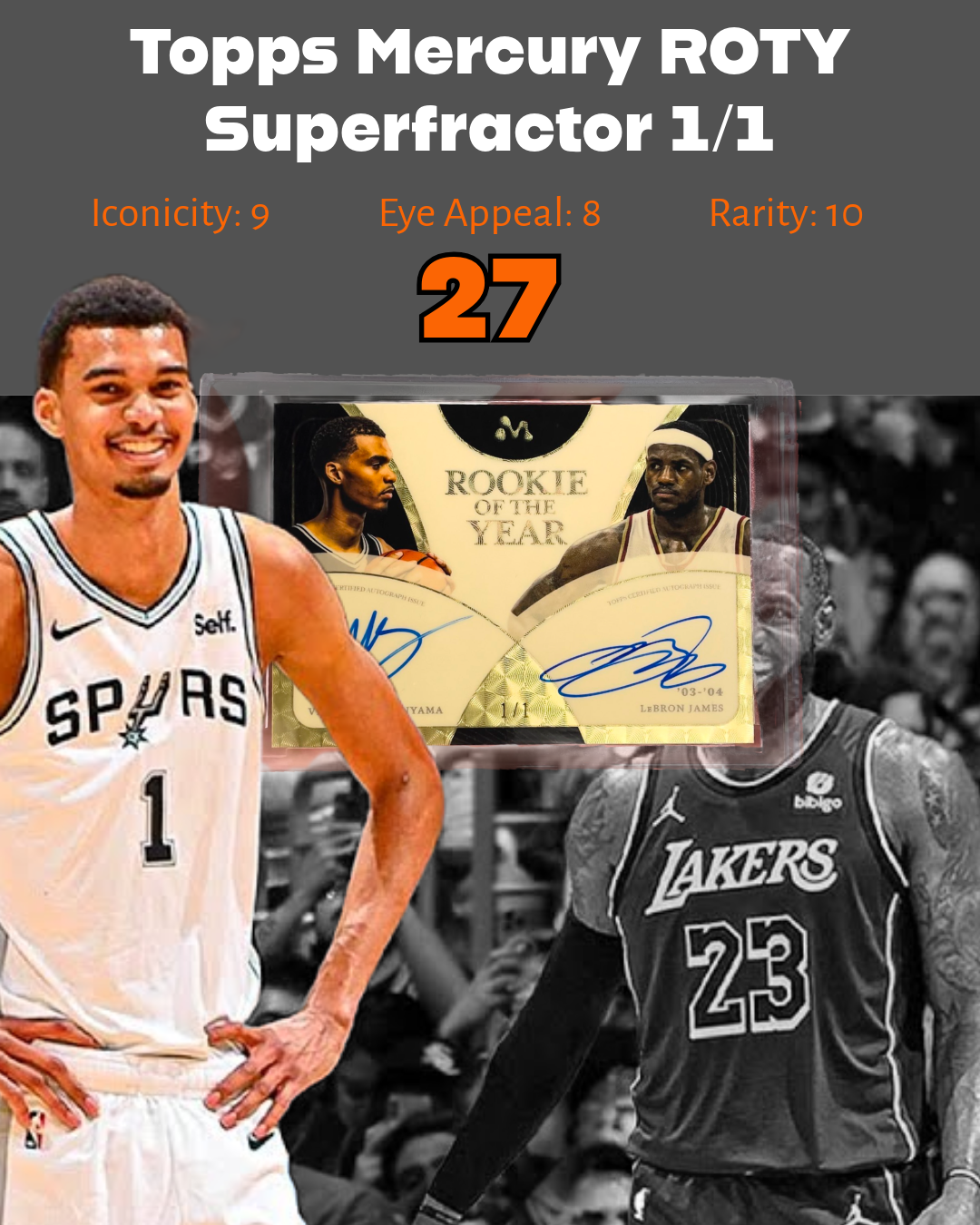 Topps Mercury ROTY LeBron / Wembanyama Autograph