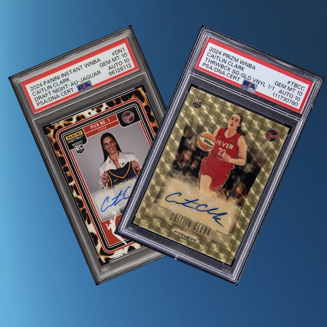 Instant Draft Night Autograph and Gold Vinyl Prizm Throwback Signatures 1/1 Caitlin Clark Rookies