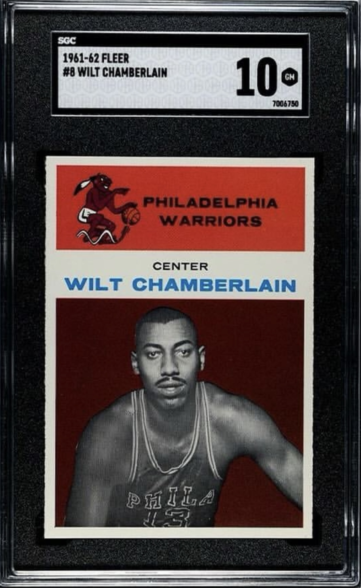 Wilt Chamberlain 1961 Fleer rookie card