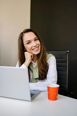 Woman enjoying online life coaching session