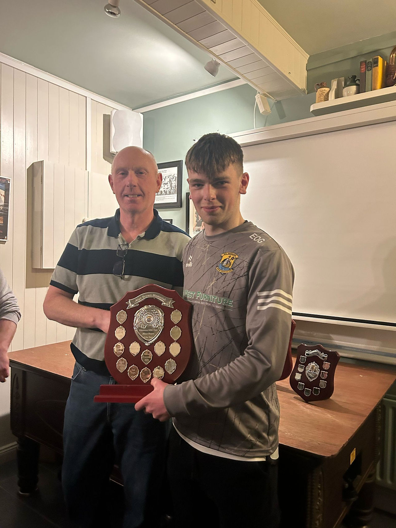 Minor Player of the Year, Evan O’Grady, receiving his award from Padraic Moore