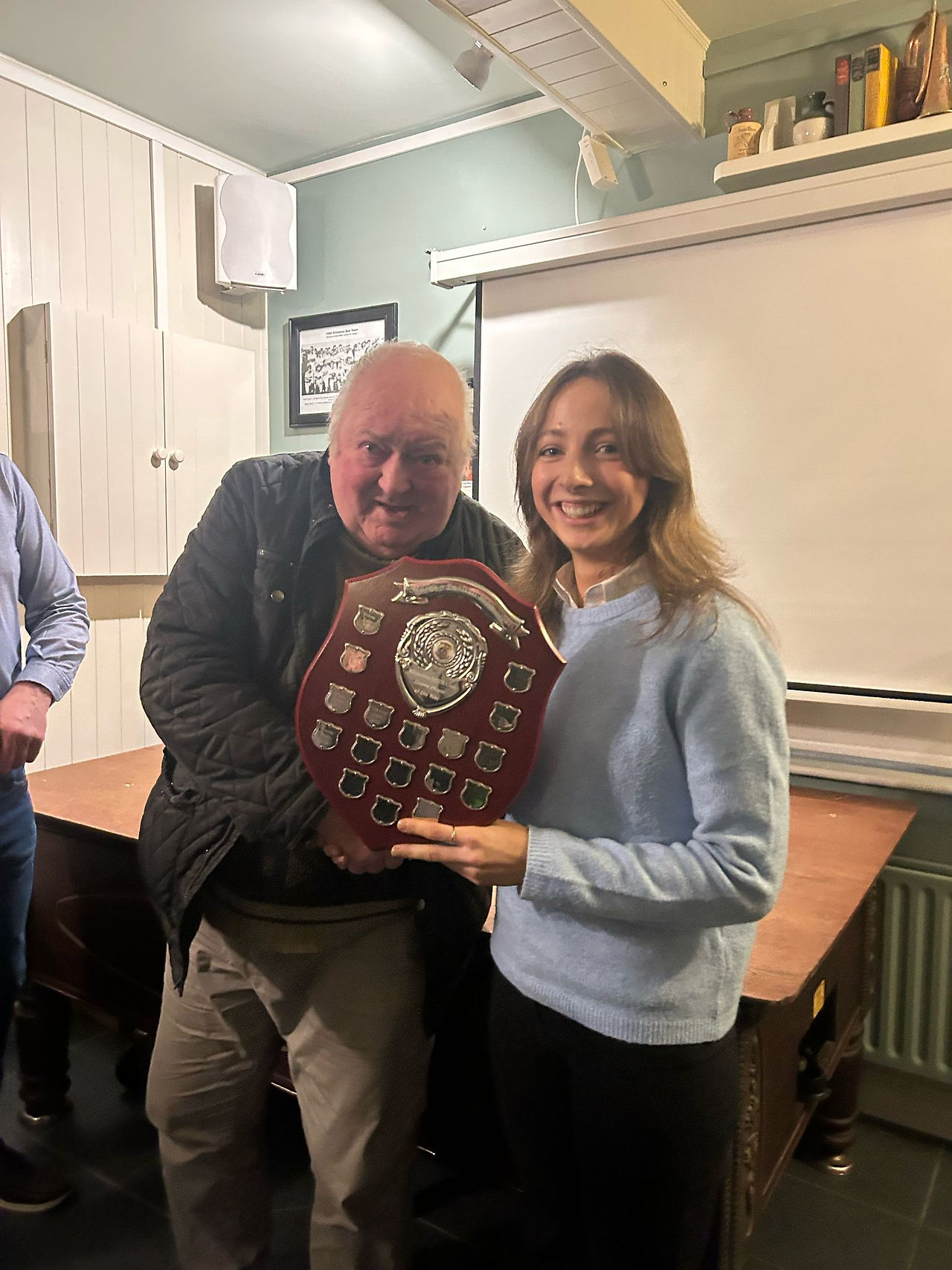 Laura Kelly, Player of the Year, receiving her award from Pete Feehan