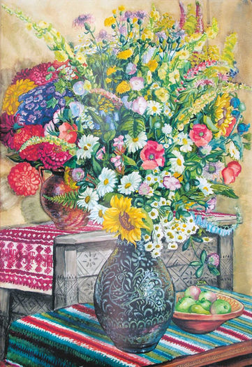 Fedor Manaylo – art – paintings – painting – artwork - rusyn culture - ruthenian art - museum collection – interior design - fine art - Carpatho-Rusyn – artist - Meadow Flowers