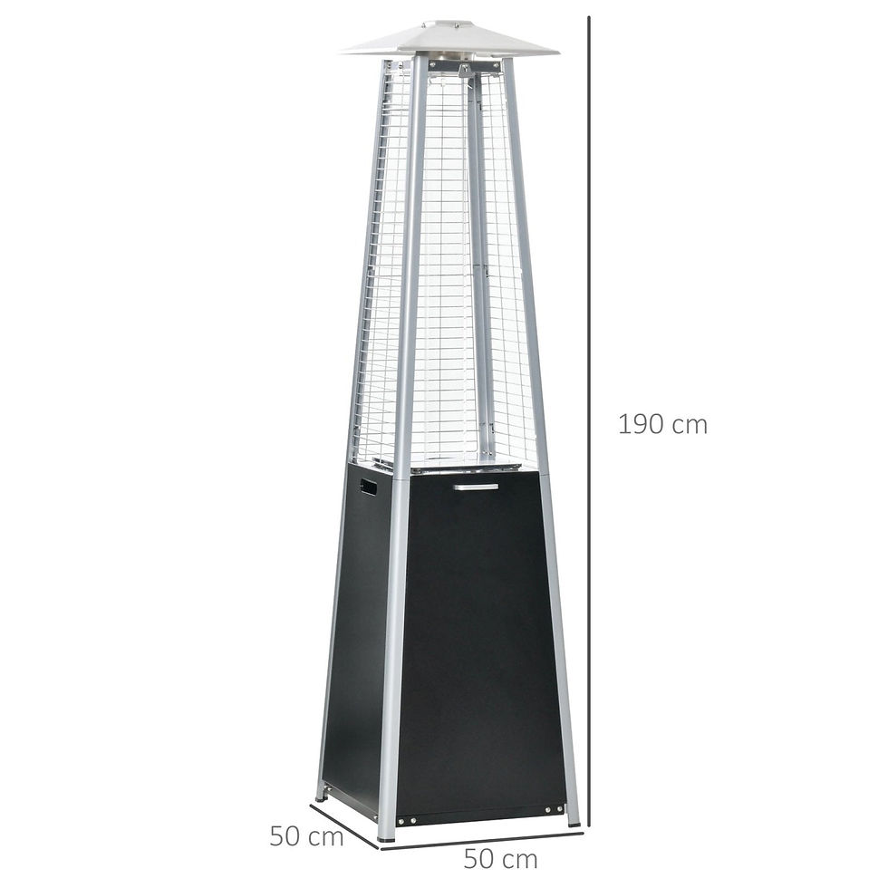 Thumbnail: 11.2KW Outdoor Patio Gas Heater Freestanding Pyramid Propane Heater Garden Tower