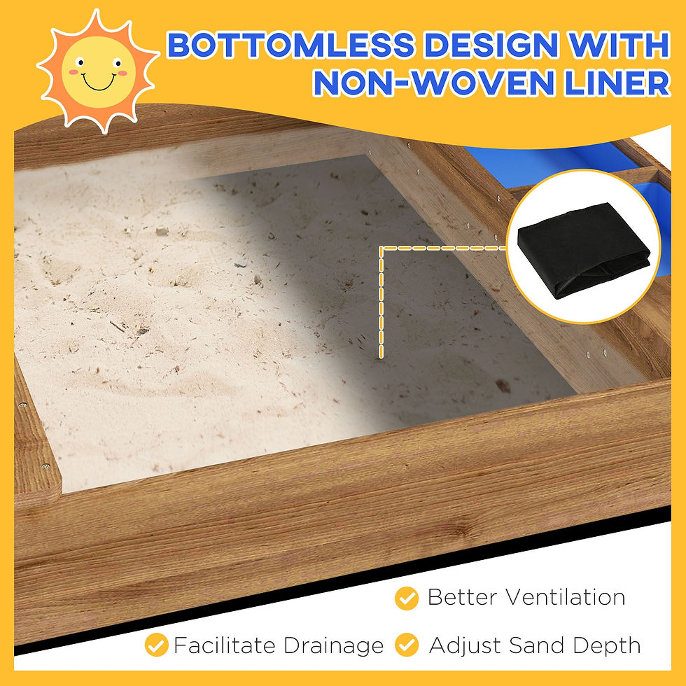 Thumbnail: Ava Wooden Sandbox with Canopy House Design Brown