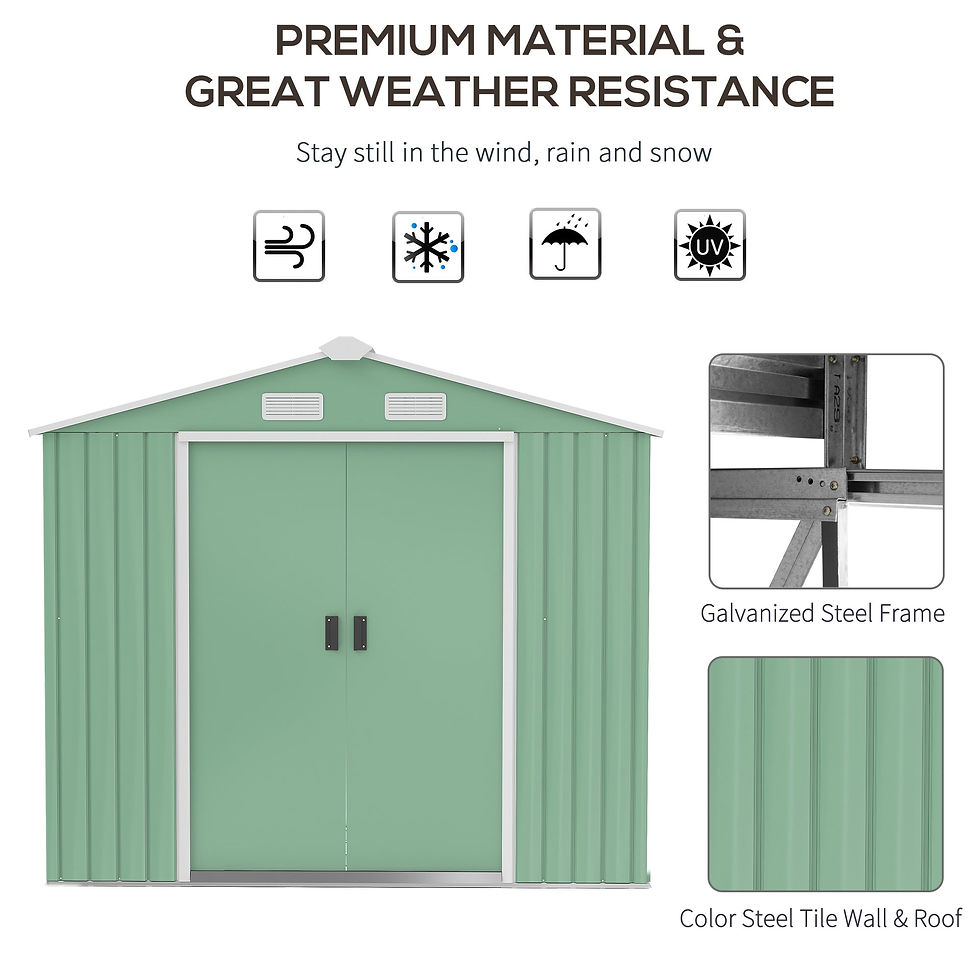 Thumbnail: 7ft x 4ft Lockable Garden Metal Storage Shed