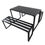 Thumbnail: 3Pcs Outdoor Dining Set Metal Beer Table Bench Patio Garden Yard Black