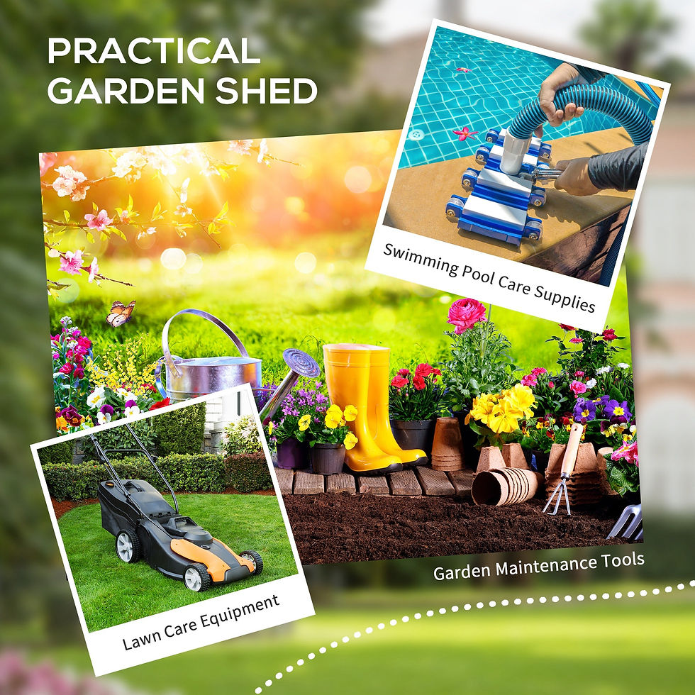 Thumbnail: 6.5x3.5ft Metal Garden Storage Shed for Outdoor Tool Storage with Double Sliding