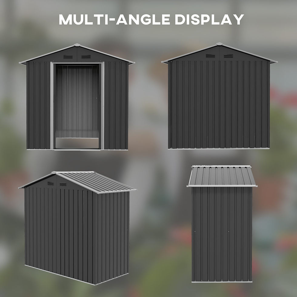 Thumbnail: 6.5x3.5ft Metal Garden Storage Shed for Outdoor Tool Storage with Double Sliding