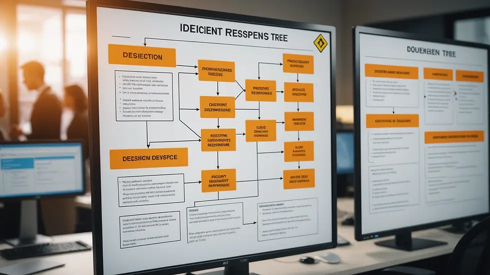 Close-up view of an incident response decision tree