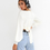 Thumbnail: V neck thin knitting crop top sweater