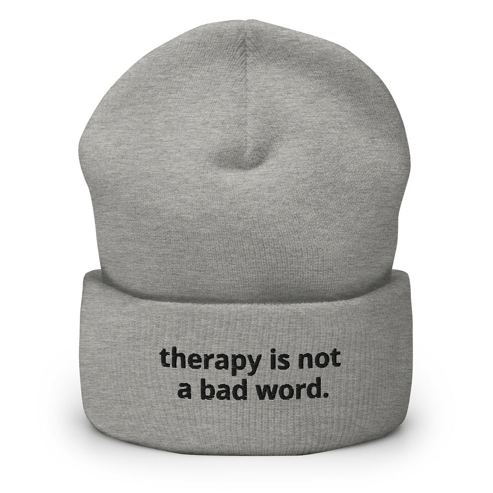 Thumbnail: Therapy Cuffed Beanie black text 