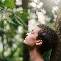 peaceful woman in mindful meditation