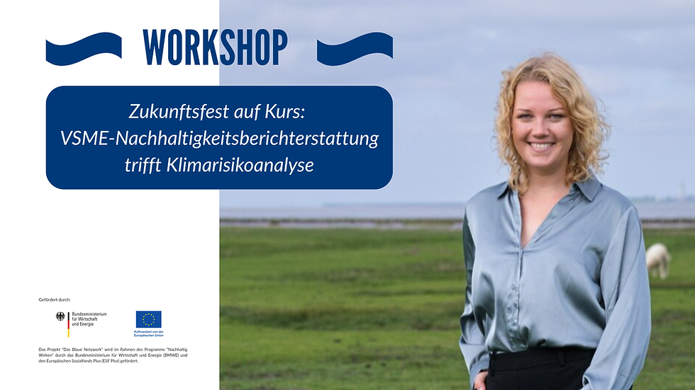 Unbedingt vormerken: Anje Kluth wird am 12.02.2026 einen spannenden Workshop zum Thema VSME für Start-Ups und KMUs geben. Erfahren Sie, wie Ihnen Reporting echten Impact bringt.