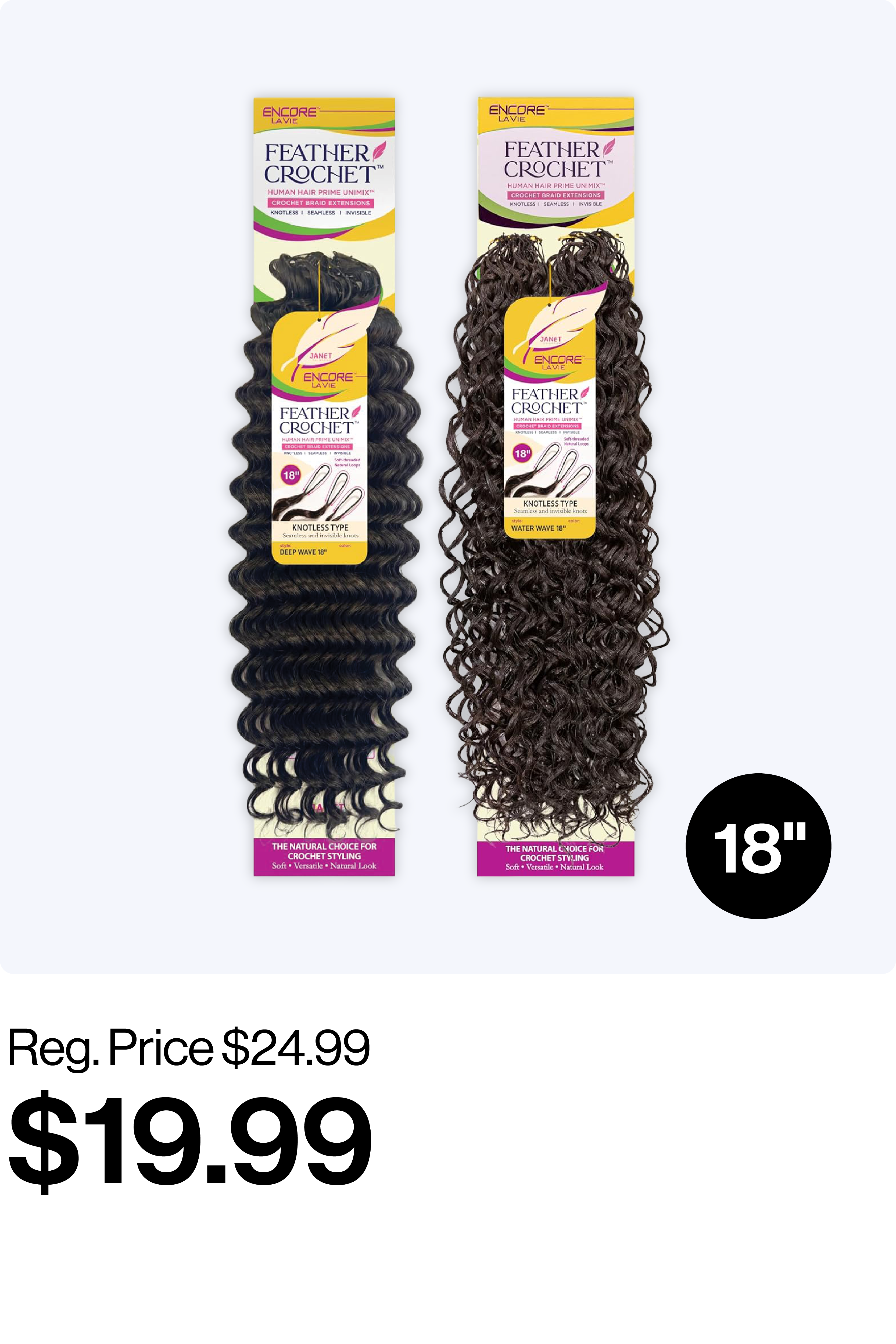 JANET COLLECTION Encore La Vie Feather Crochet 18"