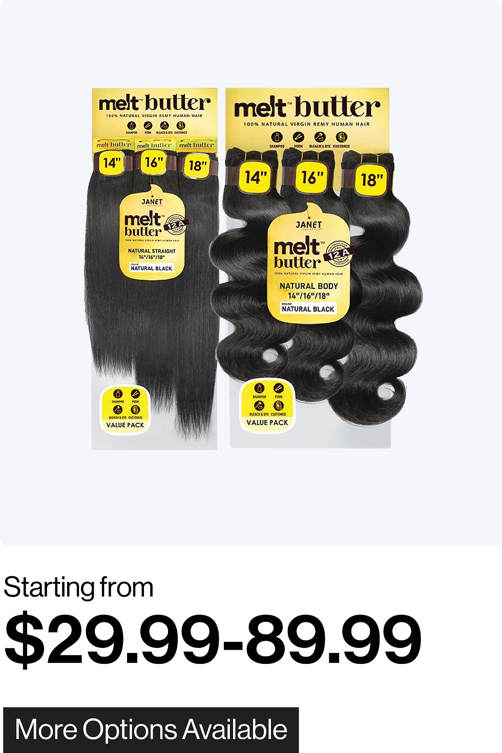 Thumbnail: JANET COLLECTION Melt Butter Straight & Body Wave