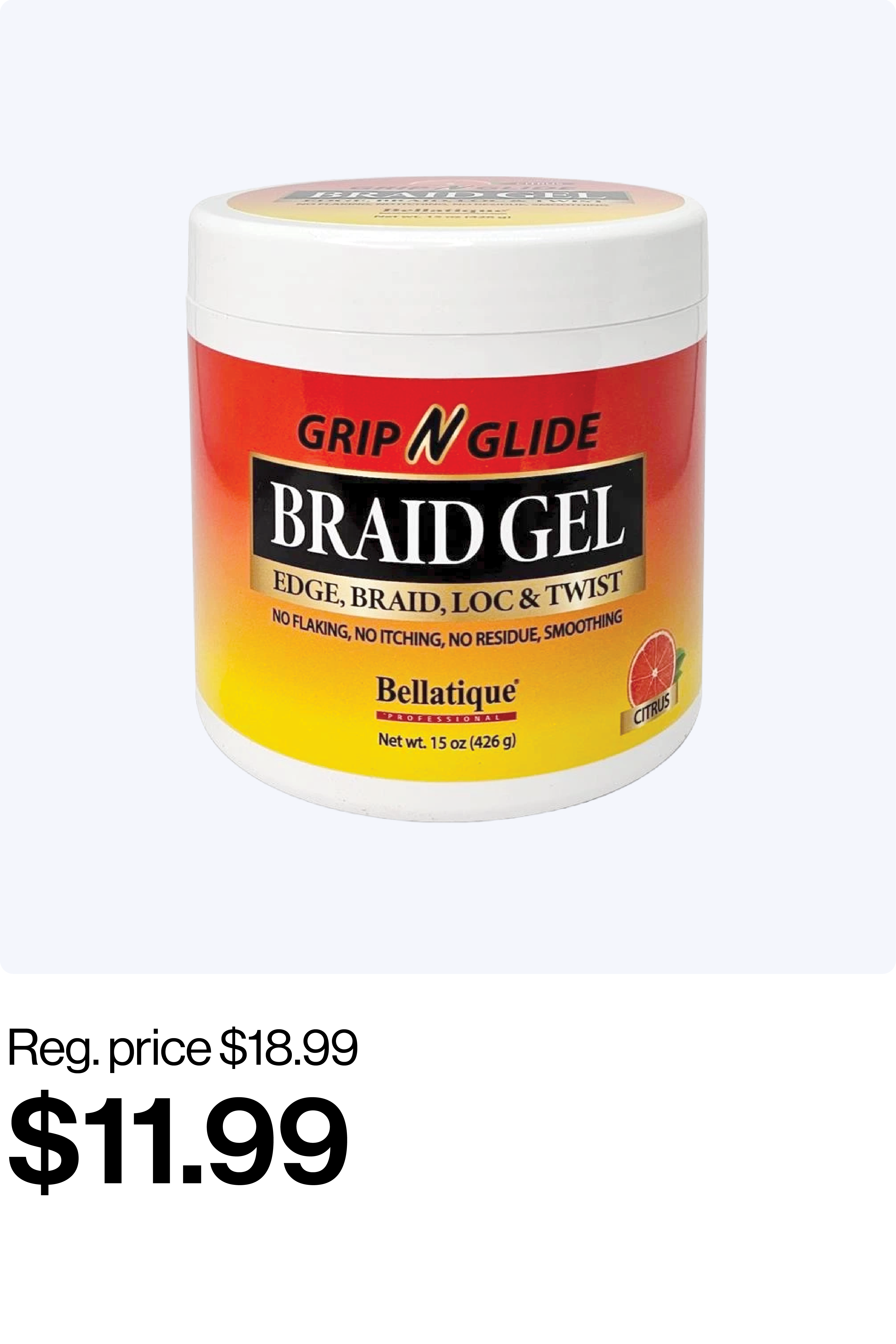 BELLATIQUE Grip N Glide Braiding Gel Citrus 15 oz