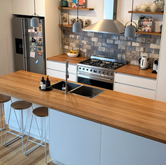timber bench kitchen