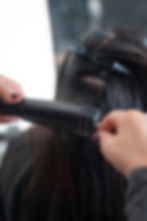 Close-up of pass counting professional hair straightener