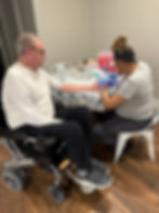 Person with VCP disease providing a biosample for the Cure VCP Disease Biobank
