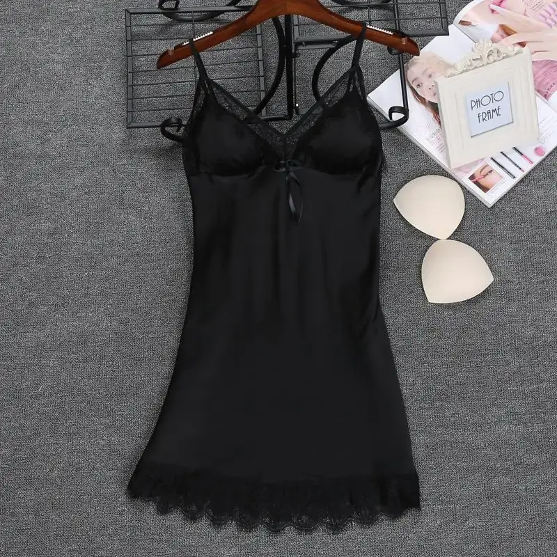 Thumbnail: Sexy Womens Night Robe Strap Top Pajamas Suit Summer Two Piec Sleepwear Sets
