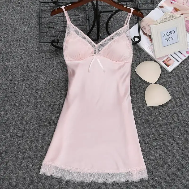Thumbnail: Sexy Womens Night Robe Strap Top Pajamas Suit Summer Two Piec Sleepwear Sets
