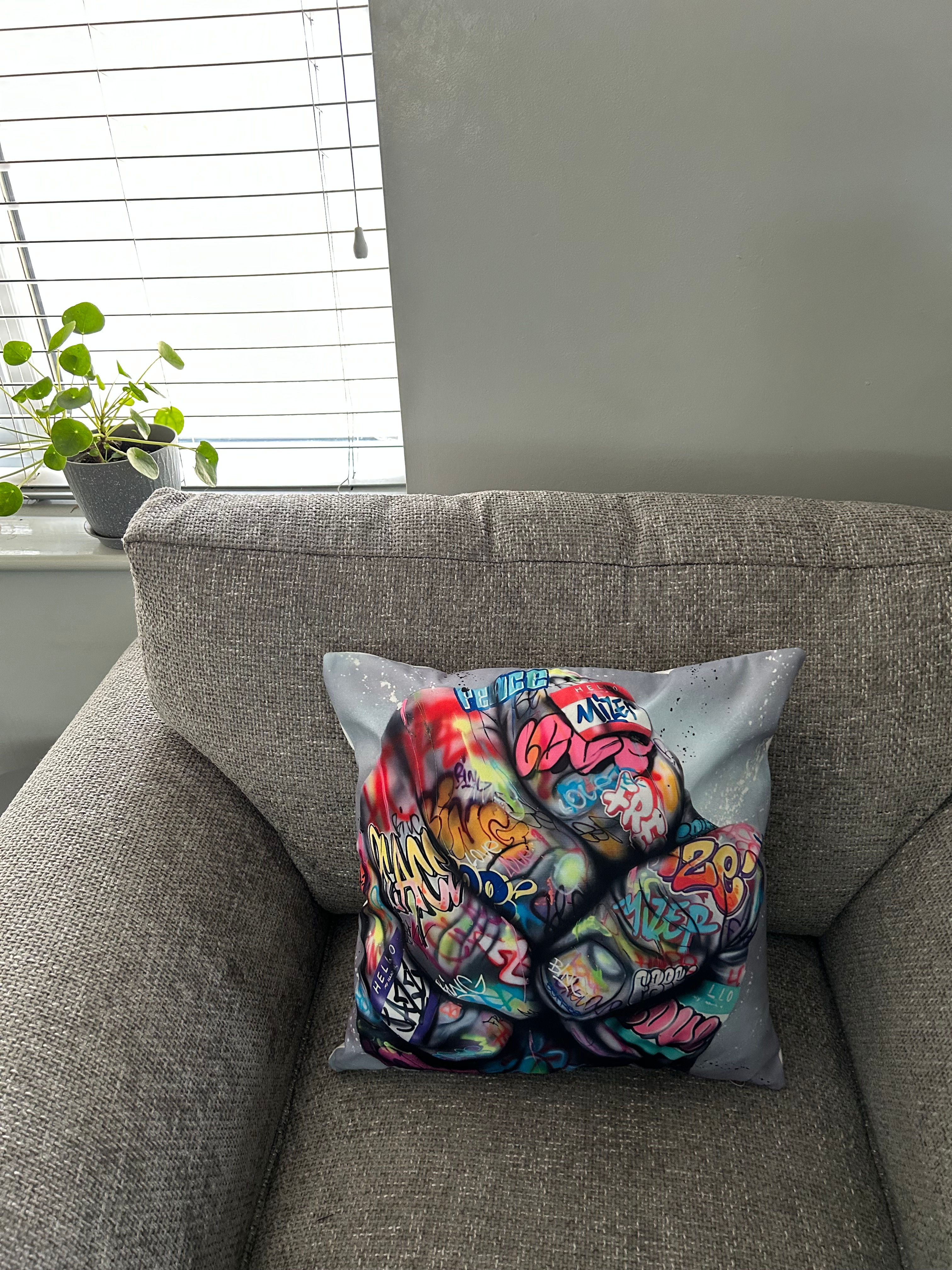 New street art style cushion - Fist design