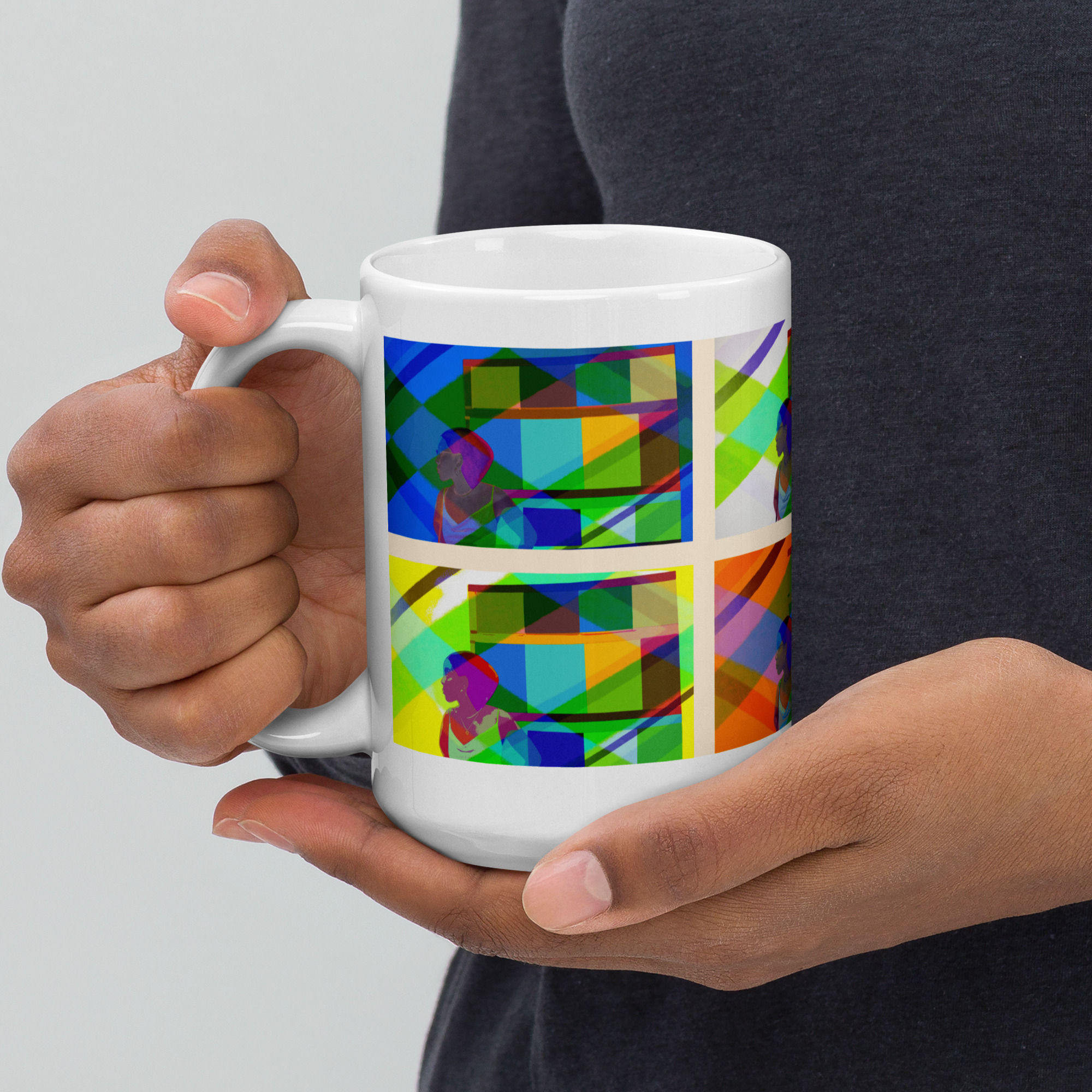 Personalized Pop Art White glossy mug