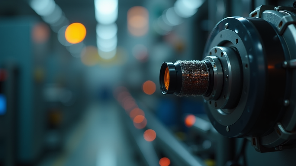 Close-up view of industrial sensor attached to machinery