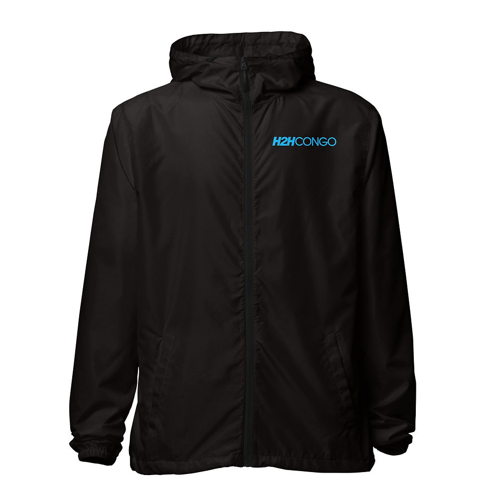 Thumbnail: Blue H2H Congo Motema Na Motema Unisex Zip-up Windbreaker