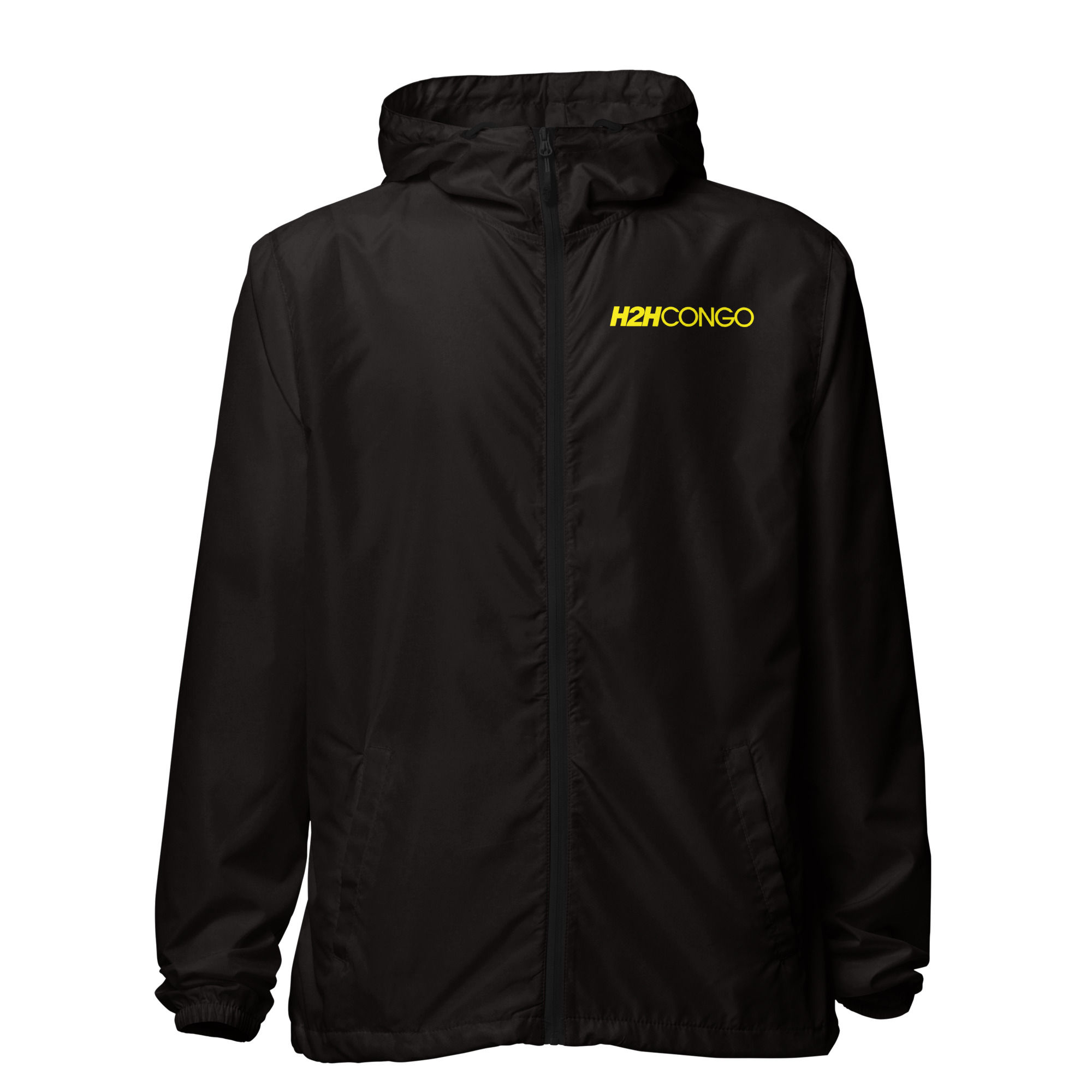 Yellow H2H Congo Motema Na Motema Unisex Zip-up Windbreaker