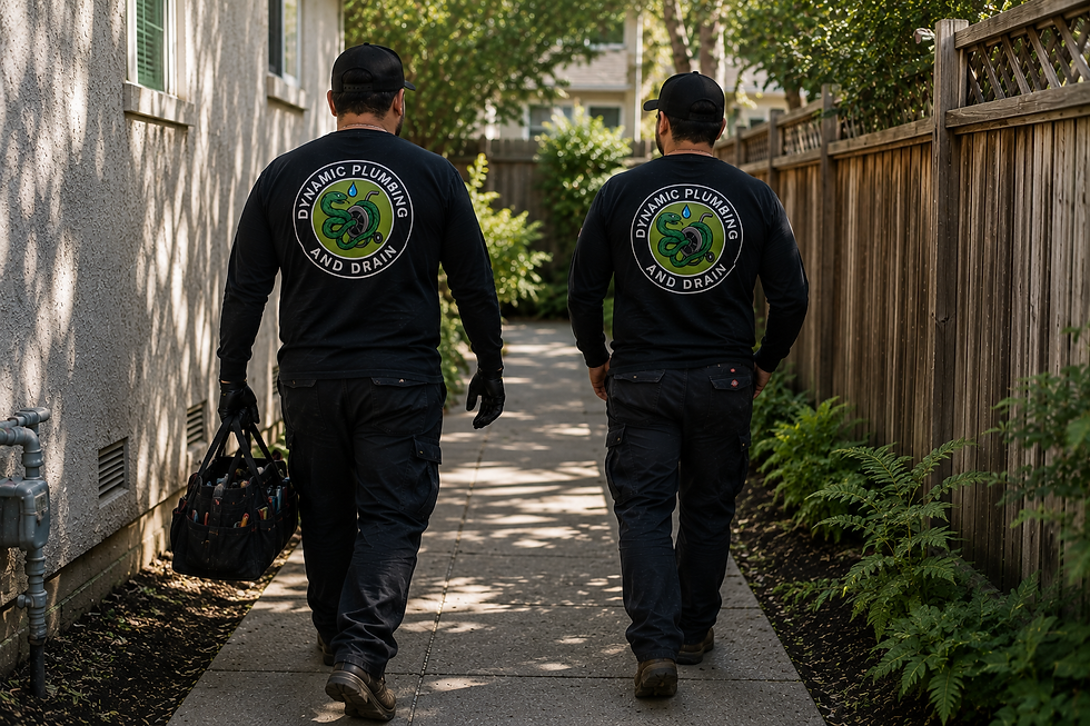 Dynamic Plumbing and Drain plumbers arrive to schedule an in-person plumbing estimate