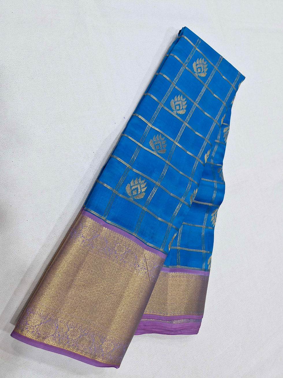 Thumbnail: Sky blue colour Kanchipuram pure silk saree 