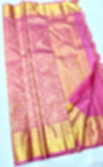 Thumbnail: Light pink colour Kanchipuram pure silk bridal saree 